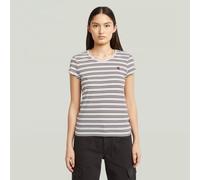 G-star Stripe Eyben Slim 2.0 Short Sleeve V Neck T-shirt Blanc M Femme