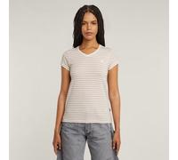 G-star Stripe Eyben Slim 2.0 Short Sleeve V Neck T-shirt Beige M Femme