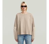 G-Star RAW T-shirt Washed 3D Mix Oversized Beige M