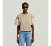 G-Star RAW T-shirt Washed Mix Boxy Cropped Beige L