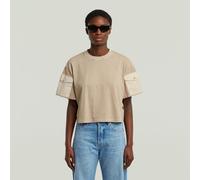 G-Star RAW T-shirt Washed Mix Boxy Cropped Beige M