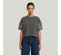 G-Star RAW T-shirt Washed Mix Boxy Cropped Noir L
