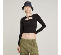 G-Star RAW Top Cropped Keyhole Slim Noir M