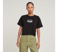 G-Star RAW Top Cropped Logo Relaxed Noir M