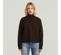 G-star Cable Double Collar Sweater Marron L Femme