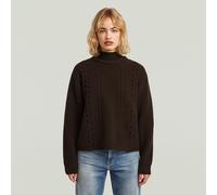 G-star Cable Double Collar Sweater Marron XS Femme
