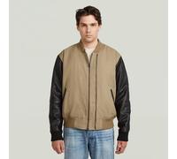G-Star RAW Veste en cuir Varsity Beige M