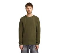G-STAR Structure R Knit Sweat-Shirt, Vert (Dark Olive D26781-c868-c744), L Homme