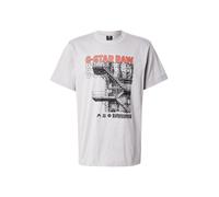 G-STAR T-Shirt 'Stairs' gris / homard / noir, Taille S