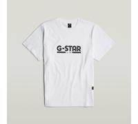 G-star Unisex Line Script Loose T Shirt Blanc Moyen Male