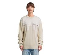 G-STAR Woven Mix R Knit Sweat-Shirt, Blanc (Whitebait D26725-c868-1603), XL Homme