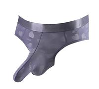 G-Strings Hommes Sexy, Slips avec trompe Strings Imprimé String Ultra Mince Éléphant String Respirant Culotte Brillante Sous-vêtements Drôles Hommes Tanga pour Cadeau de Saint-Valentin