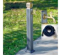 G Support de robinet d'extérieur avec robinet de jardin vertical anti-gel, robinet d'eau monté au sol et pistolet pulvérisateur - Design unique pour un accès facile à l'eau