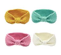 G-Tree bébé Serre-tête, 4Pcs bébé fille Bandeau Bow laine à tricoter Turban Bandeaux pour bébé tout-petits nouveau-nés