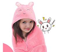 G-Tree capuche bébé serviette douce velours corail pour les serviettes de bain à capuchon garçons et filles, Rose