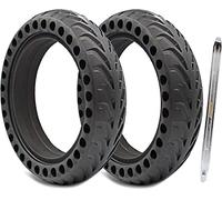 G.V.SHOP® 2pcs Pneu solide de 8,5 pouces pour scooter électrique Xiaomi M365 et M365 PRO, Ducati, Lexgo, Vivobike, caoutchouc de roue solide, anti-dérapant, pneu de secours avant/arrière (2pcs+Levier)