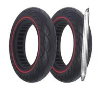 G.V.SHOP® 2pcs Roue Solide 10x2.125 pouces pour trottinette électrique Vivobike S2 Max et Vivobike S3 Max, caoutchouc solide, antidérapant, plus de perçage (Rouge 2pcs+levier)