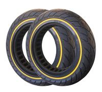 G.V.SHOP® 2x Pneus Pleins 10x2.125 pour Trottinette Électrique - Pneu Solide Anti-Crevaison Amorti Antidérapant, Compatible avec Vivobike M-V30, Ninebot F40, Roue de Remplacement 10" (Fluo 2pcs)