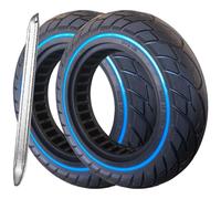 G.V.SHOP® 2x Pneus Pleins 10x2.125 pour Trottinette Électrique -Pneu Solide Anti-Crevaison Amorti Antidérapant, Compatible avec Vivobike M-V30, Ninebot F40, Roue de Remplacement 10" (Blue 2pcs+levier)