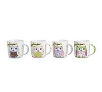 G. Wurm Lot de 4 tasses avec anse Motif chouette
