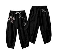 G00012 Ensemble kimono de style japonais pour homme - Style traditionnel thaïlandais - Harajuku streetwear vintage - Pantalon pour homme - Taille XXL