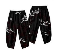 G00015 Ensemble kimono de style japonais pour homme - Style traditionnel thaïlandais - Harajuku streetwear vintage - Pantalon pour homme - Taille L