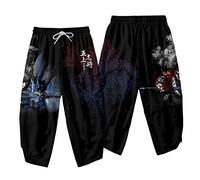 G00201 Ensemble kimono de style japonais pour homme - Style traditionnel thaïlandais - Harajuku streetwear vintage - Pantalon pour homme - Taille L