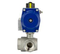G1-1/2'' 3-Way T-port Pneumatic Ball Valve Stainless Steel Spring Closed - BL3SA