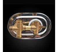 G1/2" 2/3/4/5 Sortie Monobloc Salle Douche Inverseur Robinet Panneau Bain Mitigeur Laiton, Cartouche Céramique Vanne Mélangeuse D'eau Froide et Chaude, Distance Centrale 6,5cm (Filetage 3 Voies)