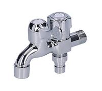 G1/2 Male Thread Stainless Steel Double Use Water Tap Faucet with Long Tip for Bathroom Sink Washing Machine Ergonomic Handle Durable Construction