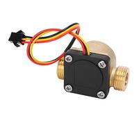 G1/2 Pouces Capteur de Débit Eau Mâle en Laiton, DC 3-24 V Débitmètre 0,3-10 L/min, Débitmètre à Effet Hall pour Chauffe-eau, Machine à Carte de Crédit,