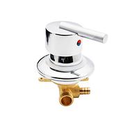 G1/2 Sortie Unidirectionnelle À Vis Sortie Filetage/Robinet Dintubation Robinet de Douche En Laiton Froid Et Chaud Mélangeur Inverseur Cabine Salle Bain Thermostatique, Cartouche Céramique