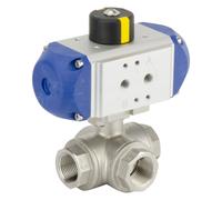 G1/2'' Vanne À Boule Pneumatique À T Port En Acier Inoxydable À Double Effet - BL3SA
