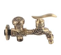 G1/2 Wall Mount Faucet, Retro Brass Washing Machine Faucet Bathroom Supplies for Utility Laundry Restaurant