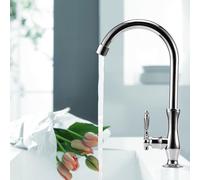 G1/2in Male Thread Silver Zinc Alloy Kitchen Faucet Basin Sink Water Tap for Home Use (Robinet de cuisine pour évier, robinet d'eau pour usage domestique)