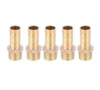 G1 / 4 Brass Barb Connector 5 - Pack | Male Thread Fitting for Pneumatic/Water/Fuel Lines | High Pressure & Temperature Sturdy Joint | 6mm 8mm 10mm 12mm Size Options (10mm)