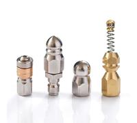 G1/4” Buses de Nettoyage de Canalisations 4pcs pour Tuyau de Nettoyeur Haute Pression | Buse rotative Buse Spirale Buse Rigide nez bouton | pour une Pénétration Optimale Toilettes lavabos évacuations