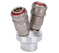 G1 / 4in Quick Coupler | Chrome Plated 2 Way Pneumatic Connector | Carbon Steel Fitting for Tools/Grinders/Pipes | 3.0MPa Pressure, One - Hand Use