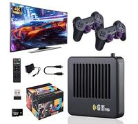 G11 Pro Console de Jeux Vidéo 4K, Carte TF 128 Go avec 40 000+ Jeux Rétro Intégrés, 50+ Émulateurs, avec Manette sans Fil 2,4 GHz, Jeux TV Rétro Plug and Play, Joystick 3D