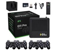 G11 Pro Game Box, All8bit G11 Pro 100000 Games, 2.4G Wireless Dual Controller, 100,000 Retro Games, Plug and Play Video Games, Comes with 4 Wireless Dual Controllers (128G（4 Handles）)