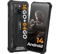 G2 Téléphone Portable Incassable Android 14, 16Go+64Go/1To Tf Smartphone Incassable, 6300Mah Batterie, 13Mp Caméra, 6.0"" Hd+ Telephone De Chantier, Dual Sim/Fingerprint/Otg/Gps, Noir