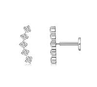 G23 Hypoallergénique 18g Boucles d'oreilles à dos plat, Boucles d'oreilles en titane Implant F136 à pression sans fil Push Pop dans le cartilage Helix Labret Lip Tragus Piercing Oreille Studs