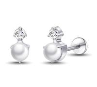 G23 Hypoallergénique 18g Piercing Studs à dos plat | Boucles d'oreilles titane de qualité Implant F136 à pression sans fil PushPop dans le cartilage Helix Labret Lip Tragus
