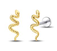 G23 Hypoallergénique 18g Piercing Studs à dos plat | Boucles d'oreilles titane de qualité Implant F136 à pression sans fil PushPop dans le cartilage Helix Labret Lip Tragus