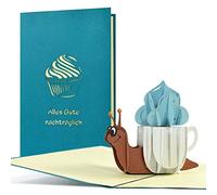 G28 Carte d'anniversaire humoristique avec inscription en allemand « Nachträglich », carte pop-up pour anniversaire, carte de vœux 3D ou bon cadeau d'anniversaire
