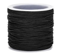 G2PLUS 100 m Corde en nylon tressé en satin 0,8 mm pour bricolage, tricot, bracelet, artisanat, décoration, jardinage Noir