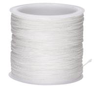 G2PLUS 100M Fil Nylon 0.8mm Blanc Tressé pour Perles, Colliers, Bracelet, Bijoux Artisanat DIY