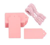 G2PLUS 100PCS Étiquettes Kraft,5x10cm Étiquettes Cadeaux Rosa | Etiquette Kraft avec Ficelle Jute 20m pour Bricolage Emballage Cadeau Noël,Saint Valentin,Mariage,Fête,Artisanat