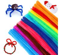 G2PLUS 100PCS Fil Chenille Couleur,Tiges Chenille 6mm x 30cm | Cure-Pipes Souples pour Décorations de Noël,Pâques,Anniversaire,Baby Shower et Fête,DIY,Artisanat,Loisirs Créatifs