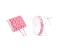 G2PLUS 100PCS Pinceaux Lèvre et 100m Ficelle de Jute Rose